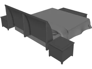 Double Bed 3D Model preview