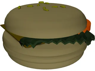 Hamburger [+All Toppings] 3D Model preview
