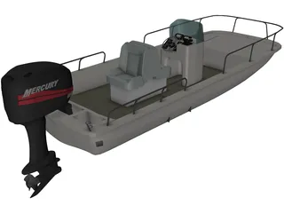 Boston Whaler Boat 3D Model preview