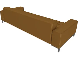 Couch Leather Pillow 3D Model preview