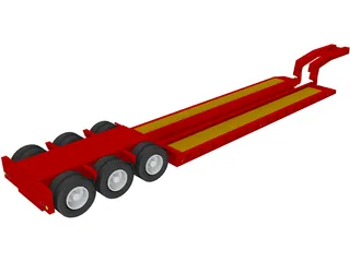 Lowboy Trailer 3D Model preview