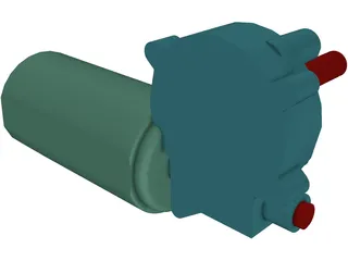 Worm Gear Motor 3D Model preview
