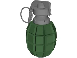 40 Segments Hand Grenade 3D Model preview