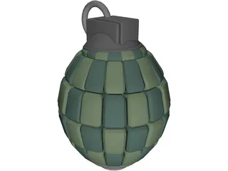 80 Articulated Segments Hand Grenade 3D Model preview
