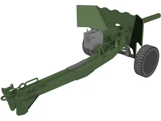 British Anti-Tank Cannon 3D Model preview