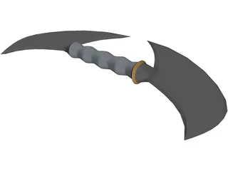 Double Mini Hand Axe 3D Model preview