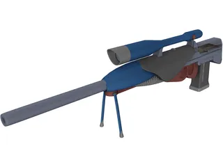 Sniper Rifle Shooting with Bullets 3D Model preview