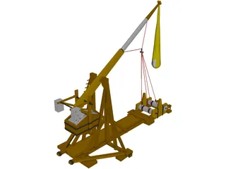 Medieval Catapult Trebuchet 3D Model preview
