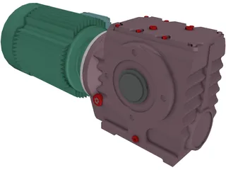 Worm Gear Motor Large 3D Model preview