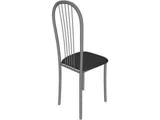 Metal Kitchen Chair 3D Model preview