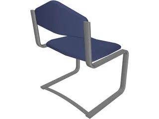 Waiting Room Chair 3D Model preview