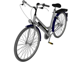 Bike Women City 3D Model preview