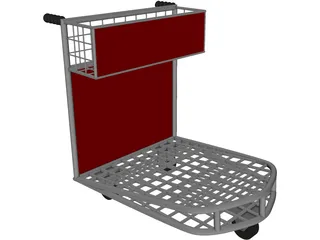 Airport Luggage Cart 3D Model preview