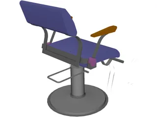 Takara Belmont Fresco Hair Styling Chair 3D Model preview