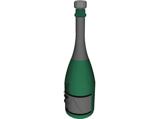 Champagne Bottle 3D Model preview