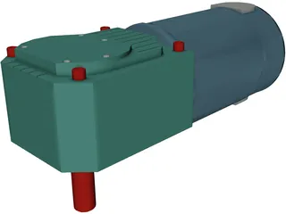 Worm Gear Motor Medium 3D Model preview