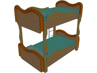 Bunk Bed 3D Model preview