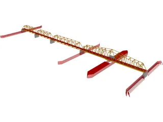 Swing Span Truss Bridge 3D Model preview