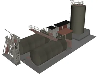 Petroleum Refinery 3D Model preview