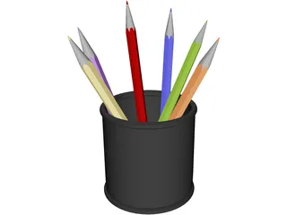 Pencils in the Box 3D Model preview