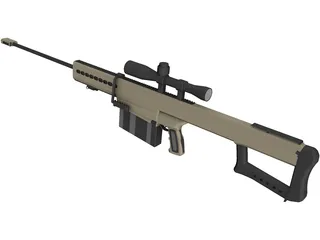 M107A1 Barret Rifle 3D Model preview