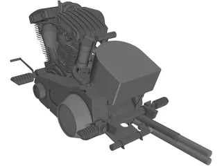 Harley Engine 3D Model preview