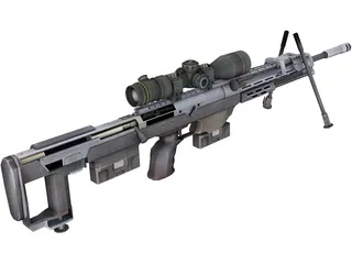 DSR50 Sniper Rifle 3D Model preview