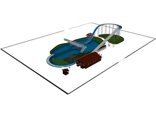Roller Coaster 3D Model preview