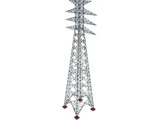 Power Transmission Tower 3D Model preview