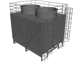 Cooler Tower 3D Model preview
