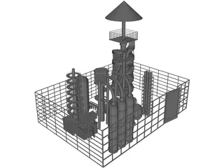 Oil Factory 3D Model preview