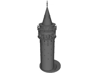Galata Tower Turkey Istanbul 3D Model preview