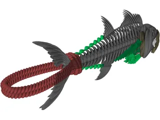 Tuna Fish Skeleton 3D Model preview