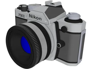 Nikon FM2 Photo Camera 3D Model preview