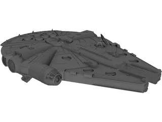 Star Wars Millenium Falcon YT-1300 3D Model preview