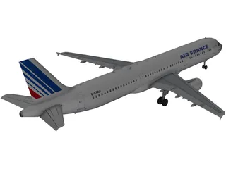 Airbus A320 Air France 3D Model preview