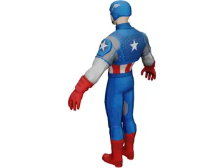 Captain America of the Avengers 3D Model preview