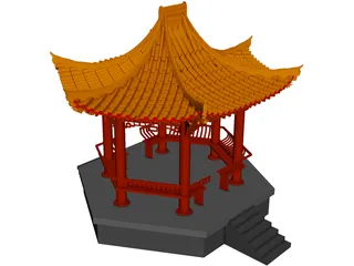 China Garden House 3D Model preview