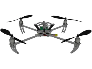 Talon Quad RC Heli Drone 3D Model preview