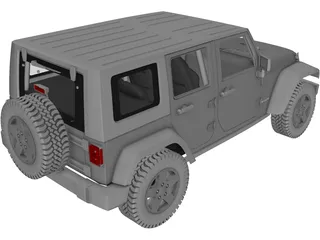 Jeep Wrangler Unlimited 3D Model preview