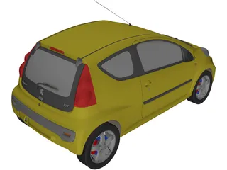 Peugeot 107 3D Model preview