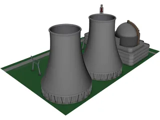 Black Rock River Nuclear Power Plant 3D Model preview