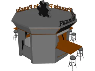 Fast Food Kiosk 3D Model preview