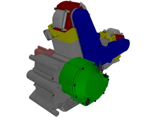 Ducati 900cc Air Cooled Engine 3D Model preview