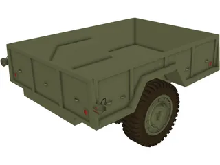 Military Trailer 3D Model preview