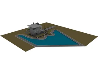 Villa with Lake View 3D Model preview
