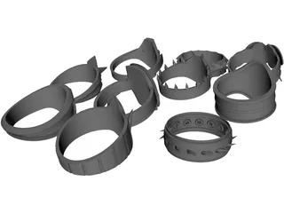 Rings Collection 3D Model preview