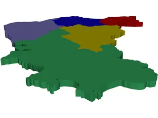 Brazil Map 3D Model preview