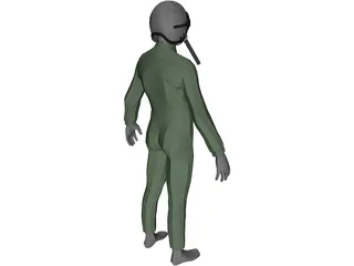 Turkish Fighter Plane Pilot 3D Model preview