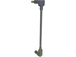 USB Right Angle Type B 3D Model preview